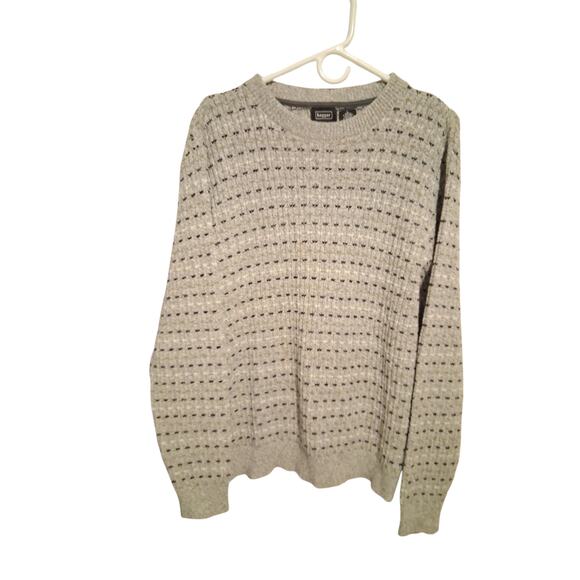 Haggard 3D Textured Mens sz Large Chunky Cotton Grungecore Preppy Crew Sweater - Picture 2 of 8